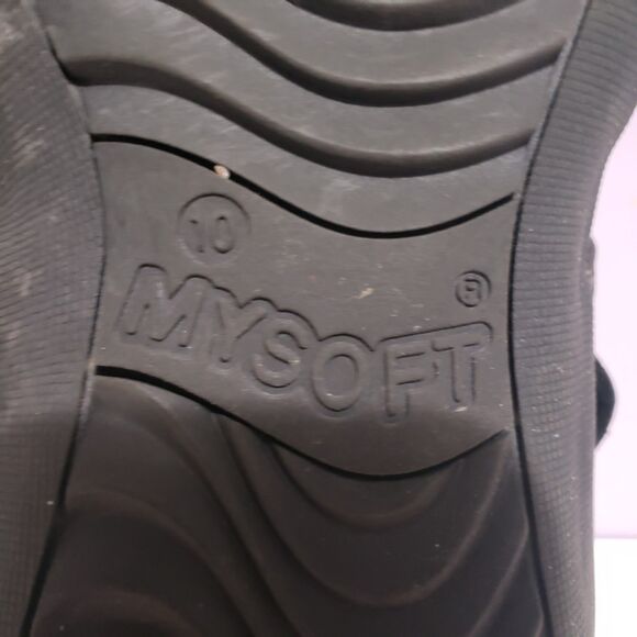 My Soft Sz 10  Black Sandals Slip On Faux Leather Women's - Picture 8 of 8